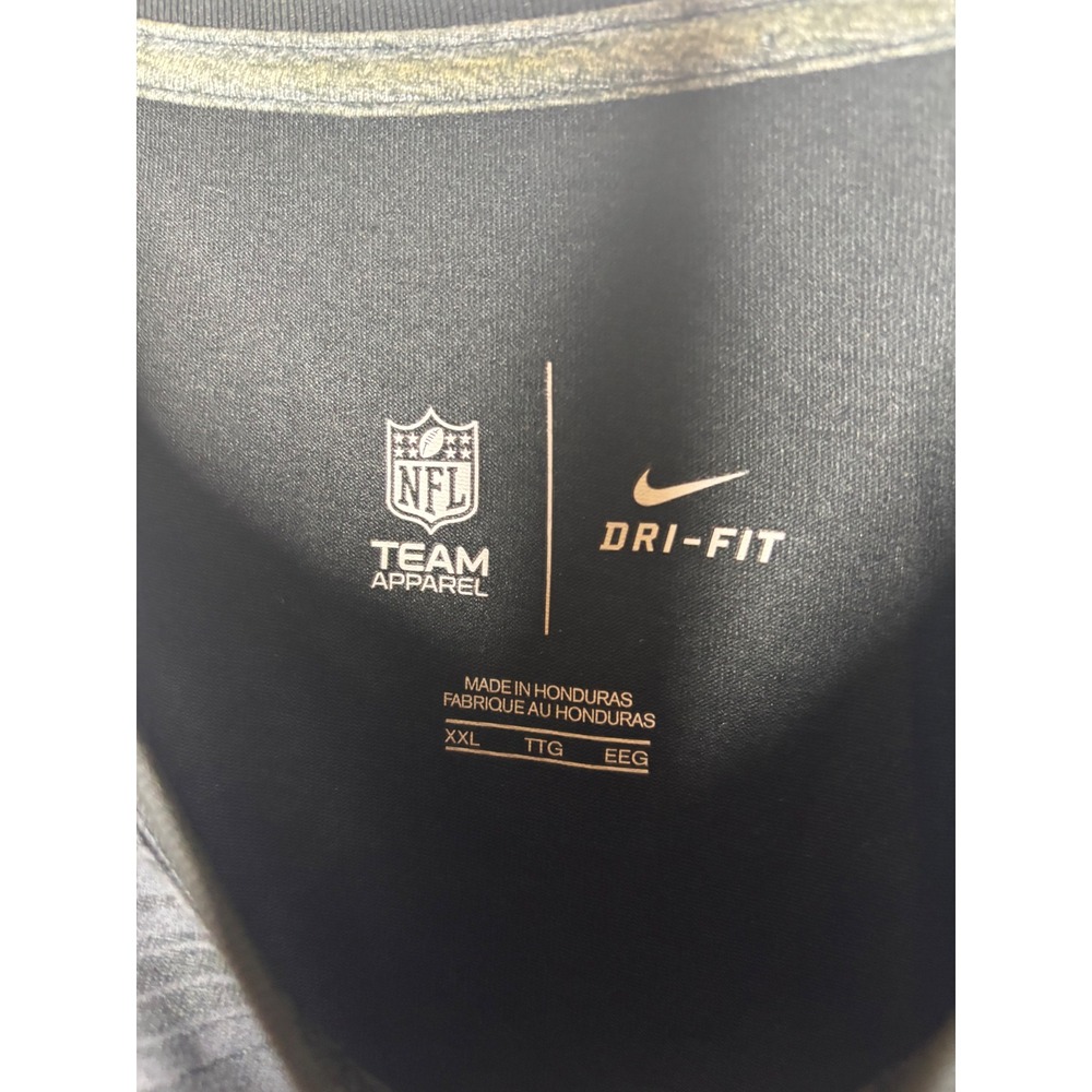Nike NFL Pittsburgh Steelers Dri-FIT Shirt Mens XXL Gray Striped Performance Tee - Picture 2 of 7